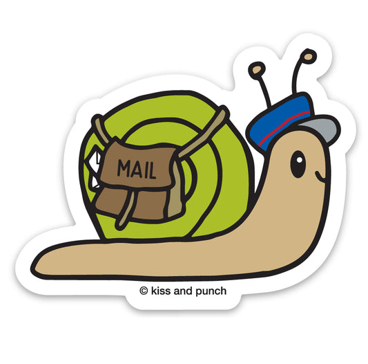 Cute Snail Mail Man 4 Inch Diecut Vinyl Magnet