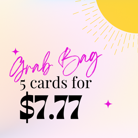 SUPER SALE - Grab Bag of 5 Cards - Kiss and Punch