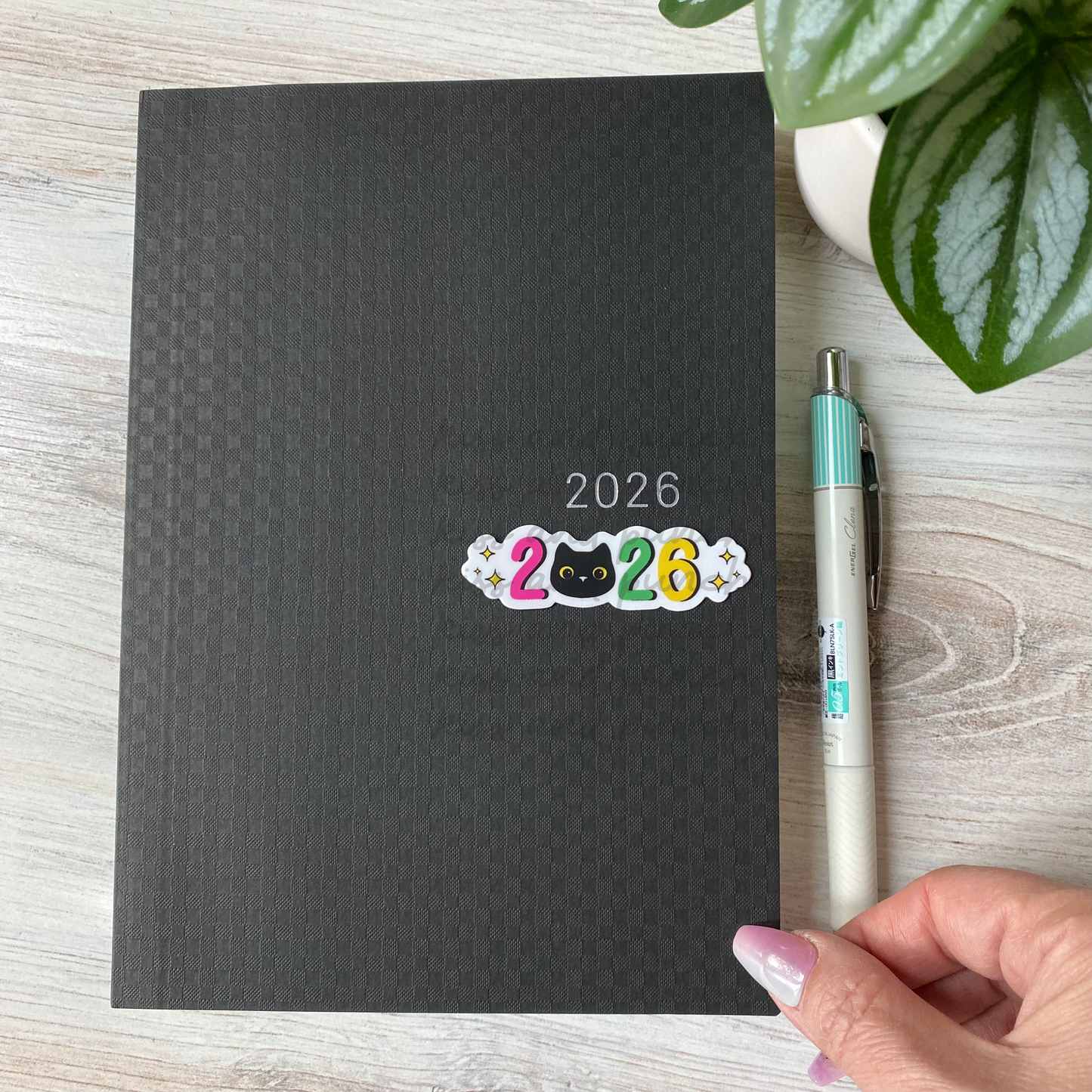 NEW! 2026 Cat Journal Planner Diecut Vinyl Sticker   