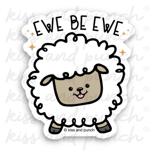 NEW! Punny Cute Ewe Be Ewe Sheep Diecut Vinyl Sticker   