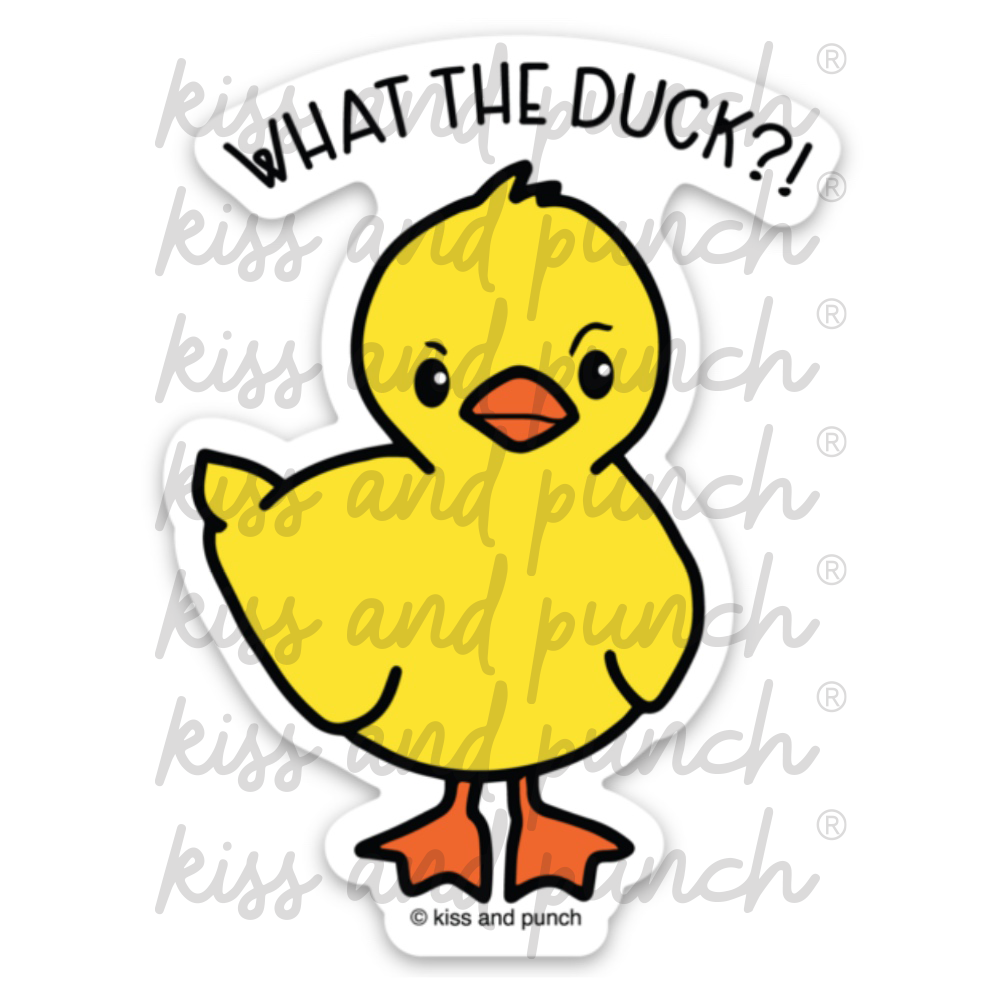 Funny What the Duck 4 Inch Diecut Vinyl Magnet