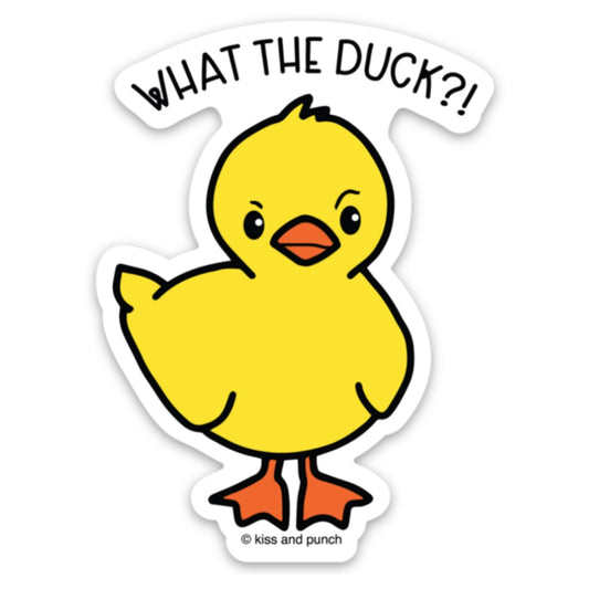 Funny What the Duck 3 Inch Diecut Vinyl Sticker