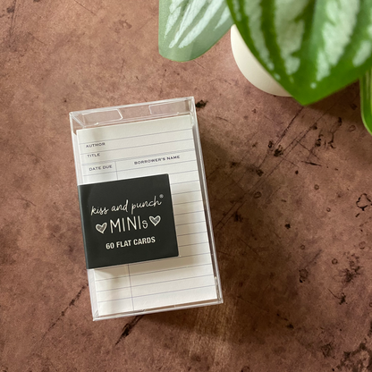 60 White Library Minis™ - Flat Notecard Set - Junk Journal Fun - Love or Lunch Notes - Pocket Reminders - Enclosure Cards