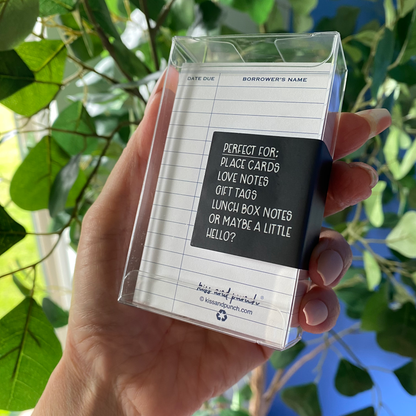 60 White Library Minis™ - Flat Notecard Set - Junk Journal Fun - Love or Lunch Notes - Pocket Reminders - Enclosure Cards