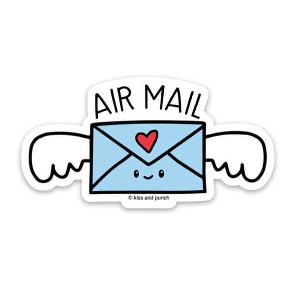 Blue envelope with wings Text says Air Mail