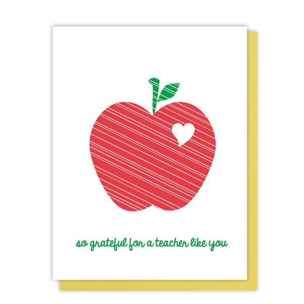 Teacher Thank You Letterpress Card | So Grateful for a Teacher Like You | kiss and punch - Kiss and Punch