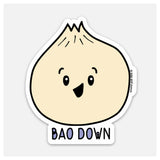 3 Inch Punny Bao Down Bun Vinyl Sticker - Laptop Sticker - Bottle Sticker - Foodie Sticker - Kiss and Punch