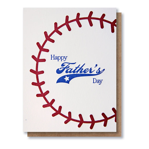 Baseball Dad | Happy Father's Day Letterpress Card | kiss and punch - Kiss and Punch