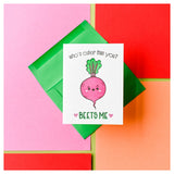 Funny Love Letterpress Card | Beet Pun | Beets Me | kiss and punch - Kiss and Punch