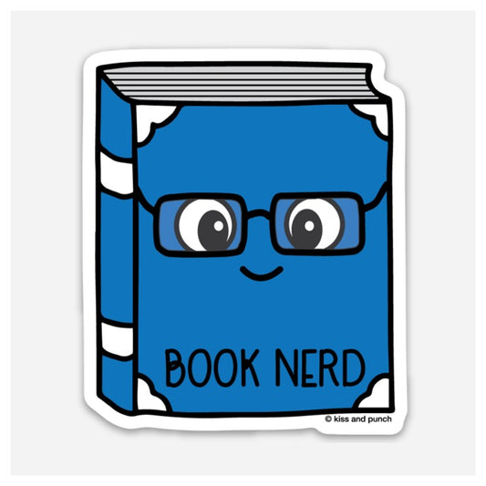 3 Inch Book Nerd Vinyl Sticker - Kiss and Punch