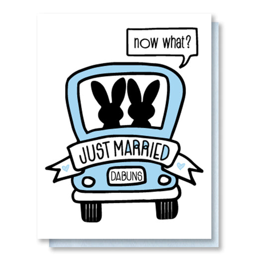 Funny Wedding Letterpress Card | Bunny Couple | Honeymoon | kiss and punch - Kiss and Punch