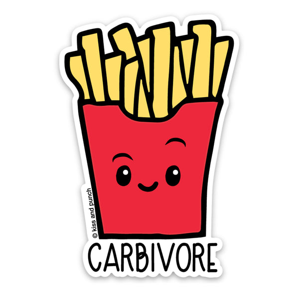 3 Inch Cute Carbivore French Fries Matte Vinyl Sticker
