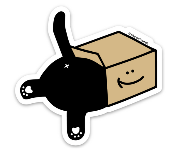 Black Cat in a Box Vinyl Sticker
