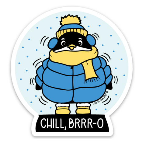 3 Inch Chill Bro Freezing Penguin Matte Vinyl Sticker - Kiss and Punch