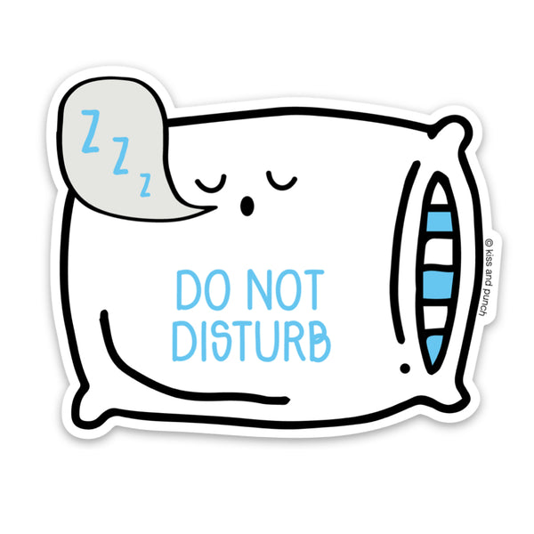 Pillow Sticker Sleeping with Text Do Not Disturb