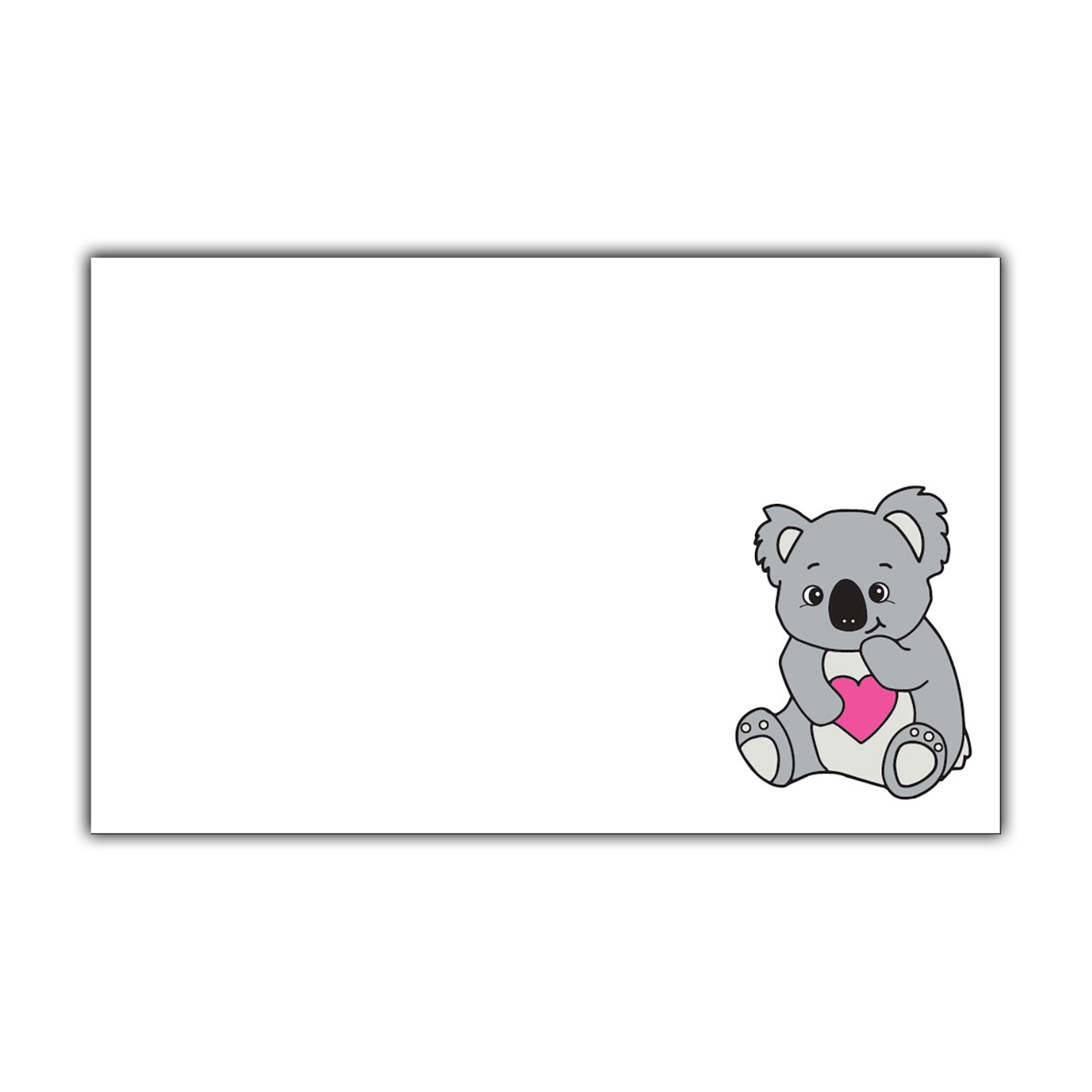 Mini Notecard Set of 60 - Koala Flat Cards - Lunch Notes - Mini Cards - Enclosure cards
