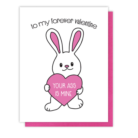 Funny Valentine Letterpress Card | Forever Valentine | Bunny | You're Mine | kiss and punch - Kiss and Punch