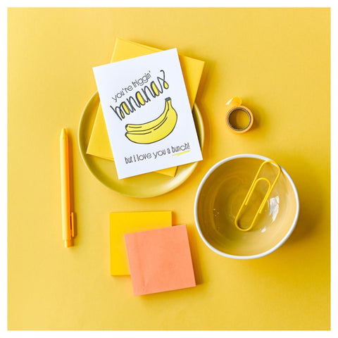 Funny Love Letterpress Card | Friggin' Bananas | BFF Friendship Friendaversary | kiss and punch - Kiss and Punch