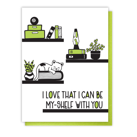 NEW! Punny Love Letterpress Card | Be My-Shelf With You | Valentine's Day | kiss and punch - Kiss and Punch