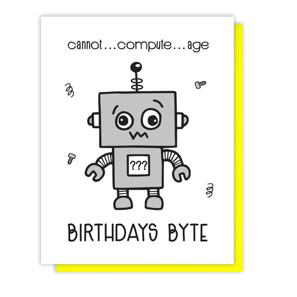 Funny Snarky Letterpress Birthday Card | Broken Robot Byte | kiss and ...