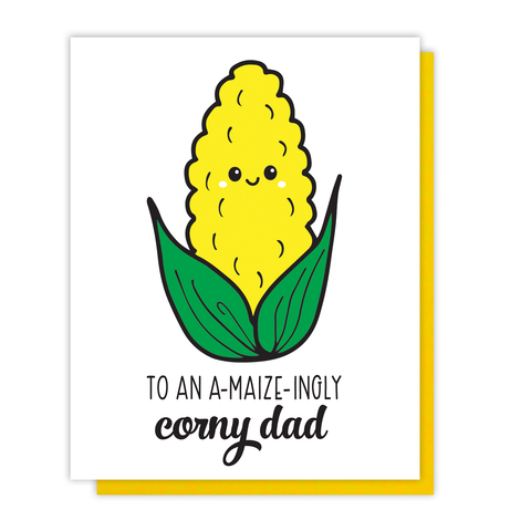 Funny Father's Day Letterpress Card | Corny Dad | Dad Jokes | kiss and punch