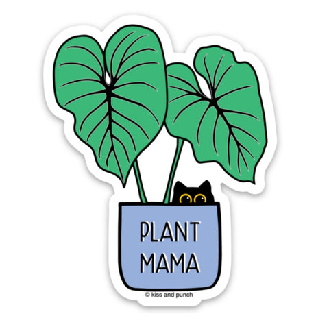 NEW! 3 Inch Plant Mama Diecut Vinyl Sticker | kiss and punch