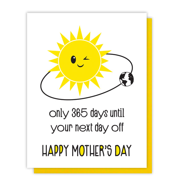 Funny Mother's Day Letterpress Card | Snarky Sun | Card for Girlfriend | kiss and punch - Kiss and Punch