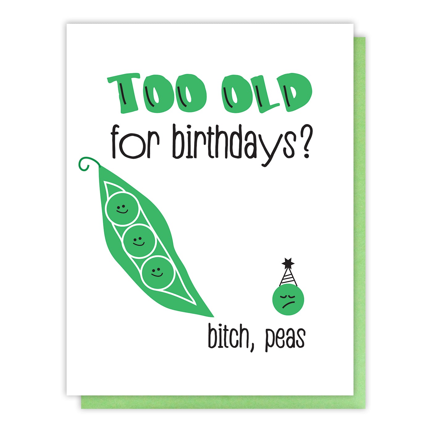 Letterpress Birthday Card with Cute Peas