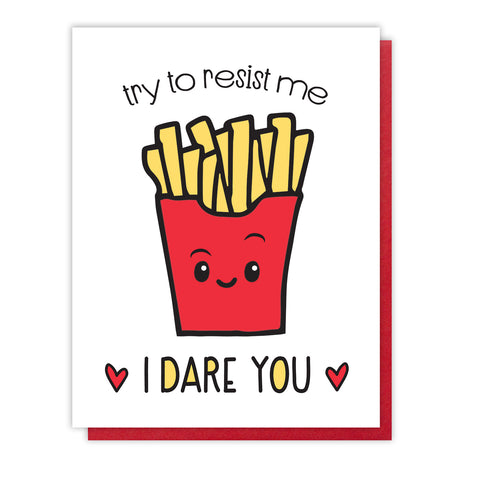Funny Love Letterpress Card | Valentine | French Fries | kiss and punch - Kiss and Punch