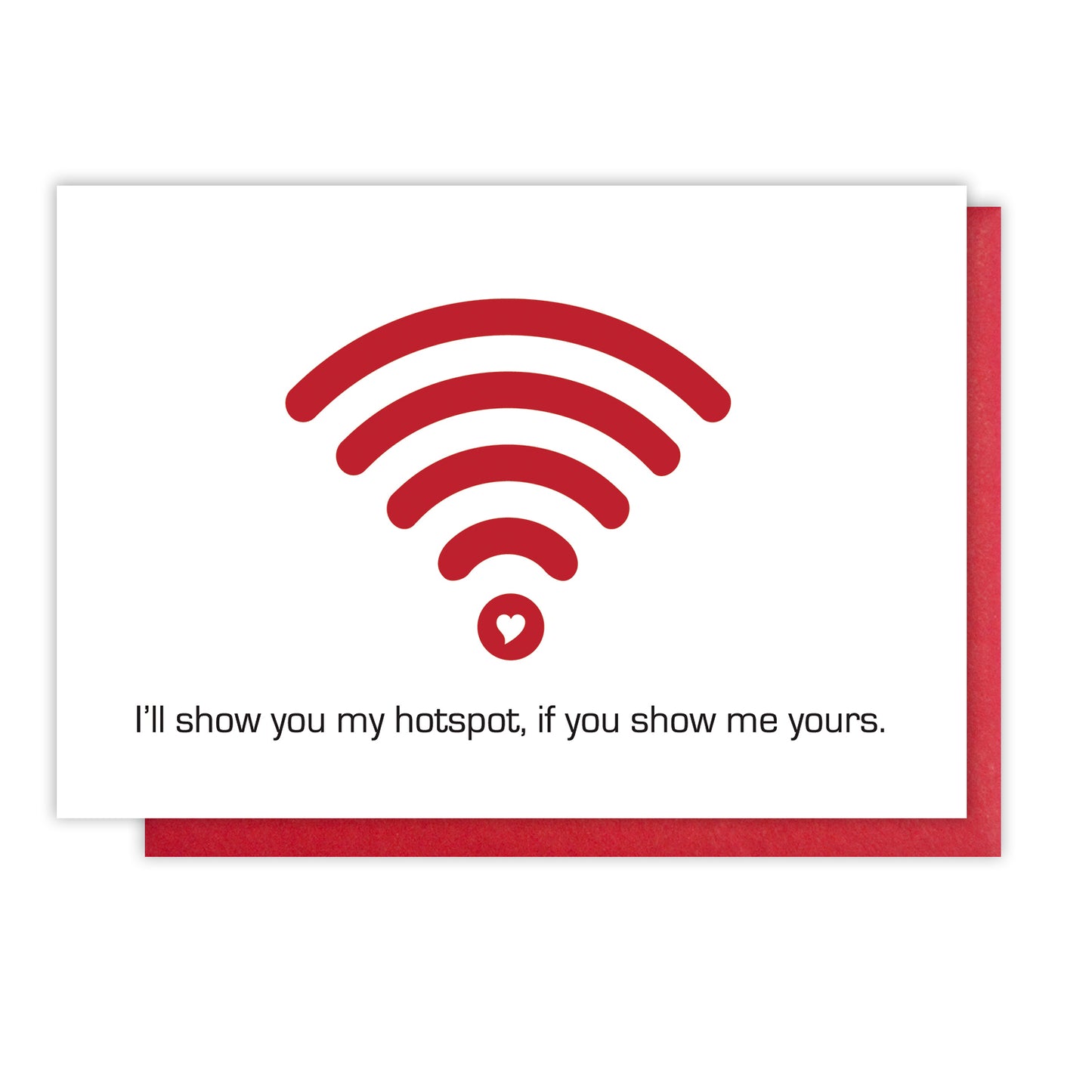 Funny Hotspot WiFi Geeky Love Letterpress Card | kiss and punch - Kiss and Punch