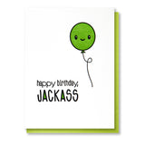 Funny Snarky Letterpress Birthday Card | Jackass Balloon | kiss and punch - Kiss and Punch