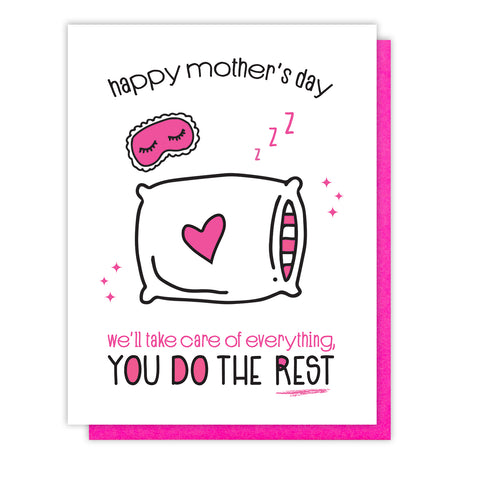 Funny Mother's Day Letterpress Card | Nap for Mom | kiss and punch - Kiss and Punch