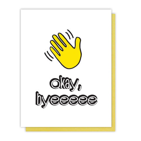 Funny Snarky Goodbye Retirement Emoji Letterpress Card | kiss and punch - Kiss and Punch