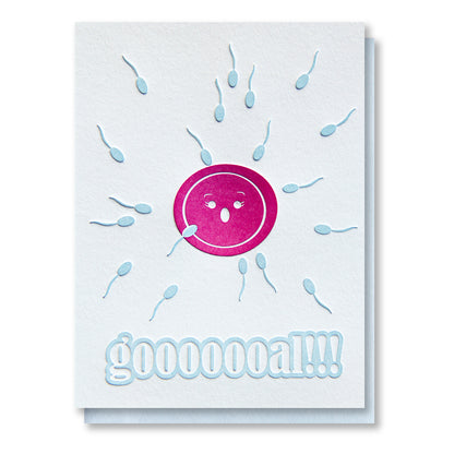 Funny Baby Expecting or Baby Shower Letterpress Card | Sperm Egg | Gooooal | kiss and punch - Kiss and Punch