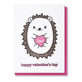 Cute Hedgehog | Love | Happy Valentine's Day Letterpress Card | kiss and punch - Kiss and Punch