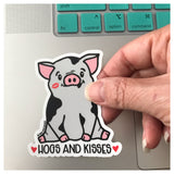 3 Inch Hogs and Kisses Vinyl Sticker - Laptop Sticker - Water Bottle Sticker - Phone Case Sticker - Kiss and Punch