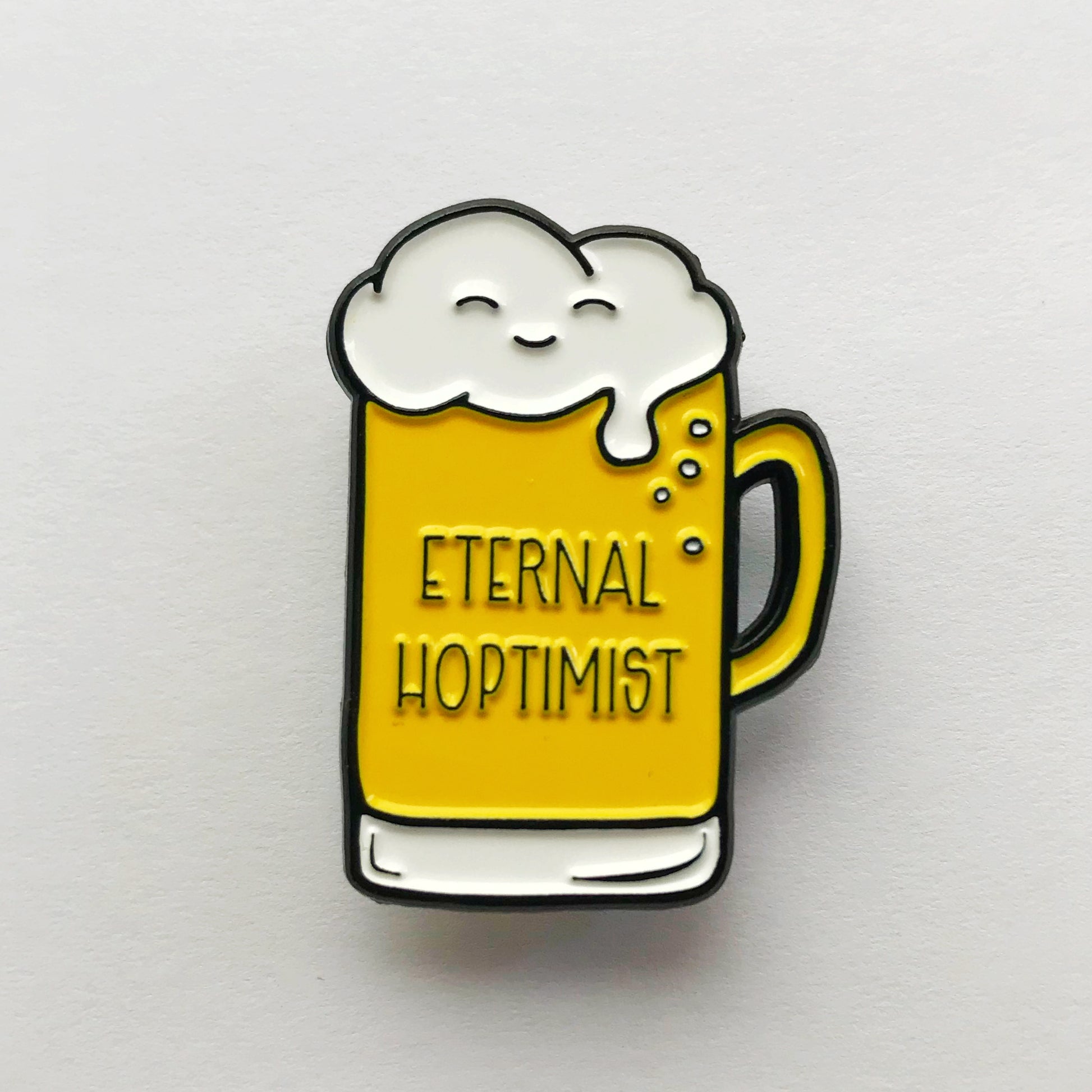 Eternal Hoptimist Beer Pun Soft Enamel Pin | kiss and punch - Kiss and Punch