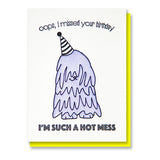 Funny Belated Letterpress Birthday Card | Mop Dog | Komondor | Hot Mess | kiss and punch - Kiss and Punch