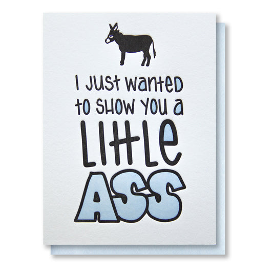 Funny Handlettered and Illustrated Letterpress Love Card | Little Donkey | kiss and punch - Kiss and Punch