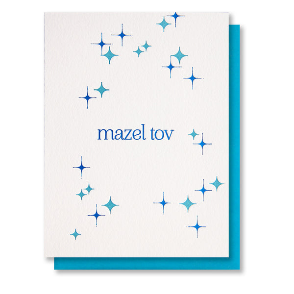 Mazel Tov Foil and Letterpress Card - Kiss and Punch