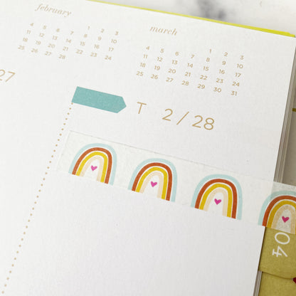 Cute Millennial Rainbow Washi Tape - Planner Journal Decoration - Paper Tape