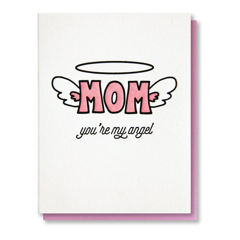 Angel Mom | You're My Angel | Mother's Day Letterpress Card | kiss and punch - Kiss and Punch