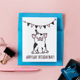 Funny Birthday Pig Latin Letterpress Card | kiss and punch - Kiss and Punch