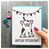 NEW! Funny Birthday Pig Latin Letterpress Card | kiss and punch - Kiss and Punch