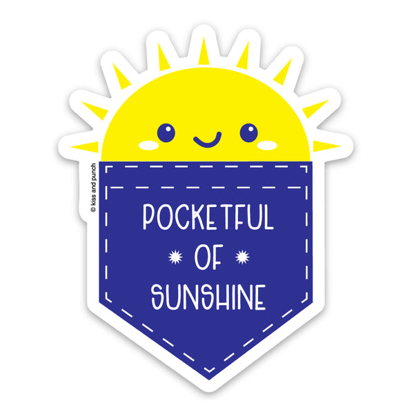 3 Inch Cute Pocketful of Sunshine Matte Vinyl Sticker