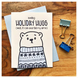 Funny Holiday Letterpress Card | Sending Hugs | Polar Bear Ugly Sweater | kiss and punch - Kiss and Punch