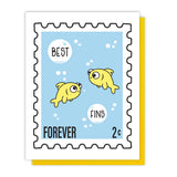 Punny Best Fins Forever Stamp Letterpress Card | Best Friends BFF
