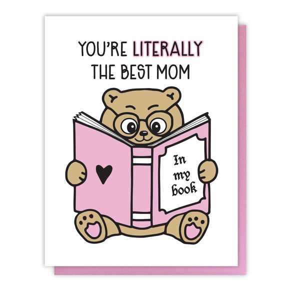 NEW! Punny Mother's Day Letterpress Card | Book Mom | kiss and punch - Kiss and Punch