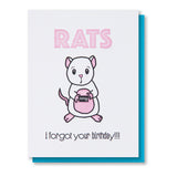 Funny Belated Letterpress Birthday Card | Rats | kiss and punch - Kiss and Punch