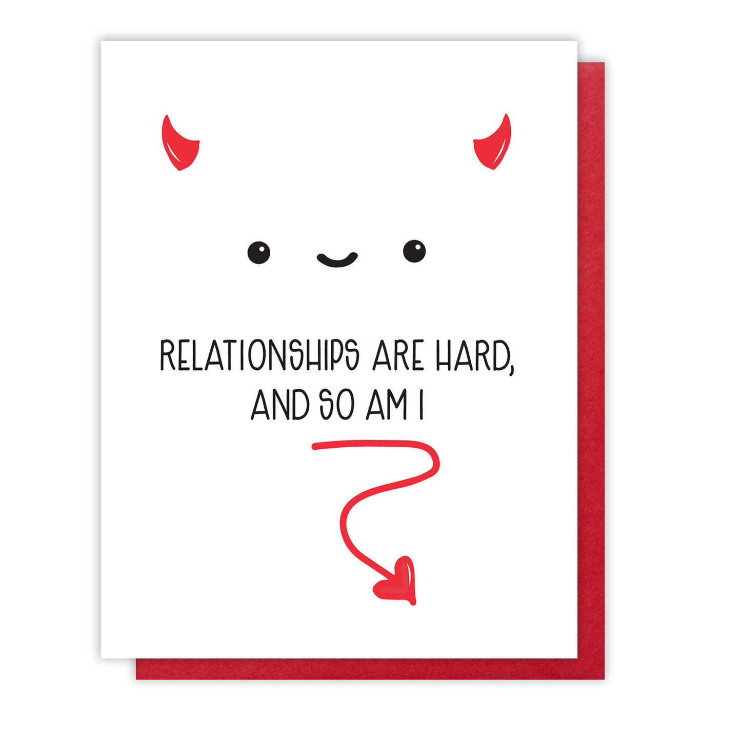 Naughty Relationships Are Hard Letterpress Card | I Love You | Sexy Valentine's Day